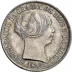 Large Obverse for 4 Reales 1852 coin