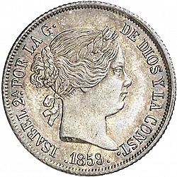Large Obverse for 4 Reales 1859 coin
