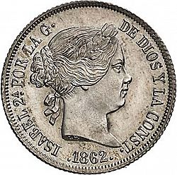 Large Obverse for 4 Reales 1862 coin