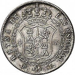 Large Reverse for 4 Reales 1842 coin