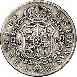 Large Reverse for 4 Reales 1843 coin