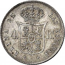 Large Reverse for 4 Reales 1852 coin