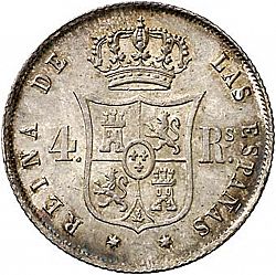Large Reverse for 4 Reales 1854 coin