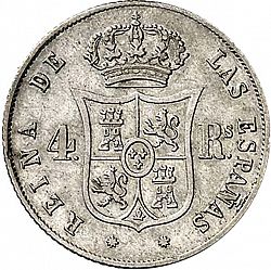 Large Reverse for 4 Reales 1857 coin