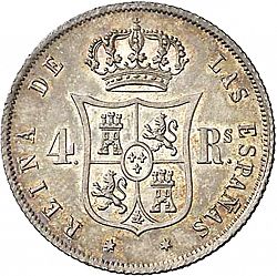 Large Reverse for 4 Reales 1859 coin