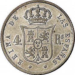 Large Reverse for 4 Reales 1861 coin
