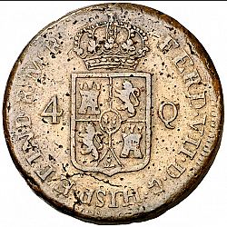 Large Obverse for 4 Quartos 1834 coin