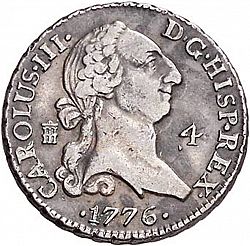 Large Obverse for 4 Maravedies 1776 coin