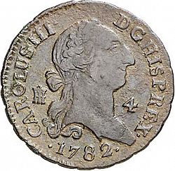 Large Obverse for 4 Maravedies 1782 coin