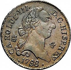 Large Obverse for 4 Maravedies 1788 coin