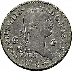 Large Obverse for 4 Maravedies 1792 coin