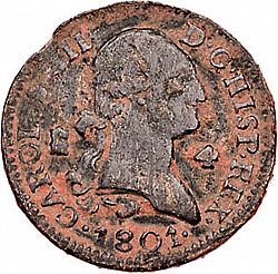 Large Obverse for 4 Maravedies 1801 coin