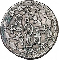 Large Reverse for 4 Maravedies 1805 coin