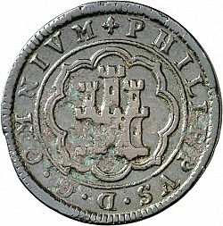 Large Obverse for 4 Maravedíes 1598 coin