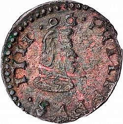 Large Obverse for 4 Maravedies 1661 coin