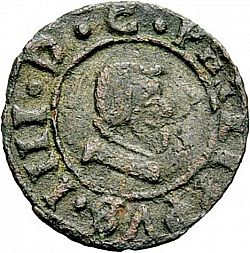 Large Obverse for 4 Maravedies 1663 coin
