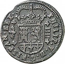 Large Obverse for 4 Maravedies 1718 coin