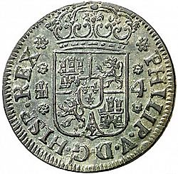 Large Obverse for 4 Maravedies 1743 coin