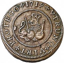 Large Reverse for 4 Maravedies 1719 coin