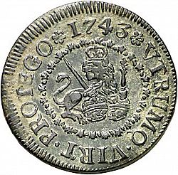 Large Reverse for 4 Maravedies 1743 coin