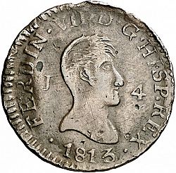 Large Obverse for 4 Maravedies 1813 coin
