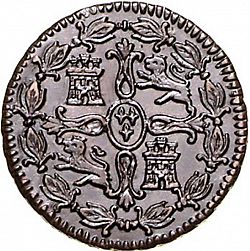Large Reverse for 4 Maravedies 1814 coin