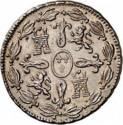 Large Reverse for 4 Maravedies 1825 coin