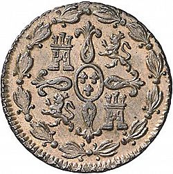 Large Reverse for 4 Maravedies 1827 coin