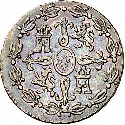 Large Reverse for 4 Maravedies 1832 coin