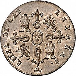 Large Reverse for 4 Maravedies 1849 coin