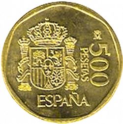 Large Reverse for 500 Pesetas 1987 coin