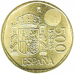 Large Reverse for 500 Pesetas 1996 coin