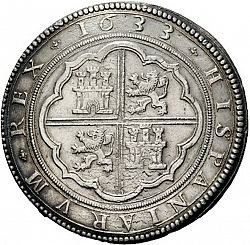 Large Reverse for 50 Reales 1633 coin
