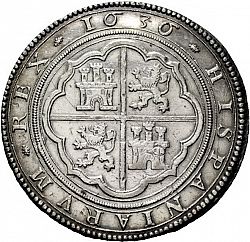 Large Reverse for 50 Reales 1636 coin