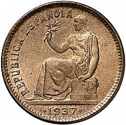 Large Obverse for 50 Céntimos 1937 coin