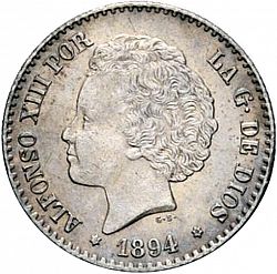 Large Obverse for 50 Céntimos 1894 coin