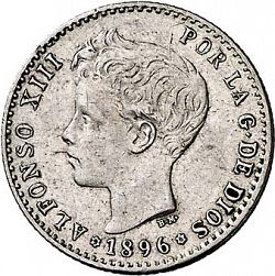 Large Obverse for 50 Céntimos 1896 coin