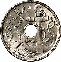 Large Obverse for 50 Céntimos 1949 coin