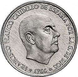 Large Obverse for 50 Céntimos 1966 coin
