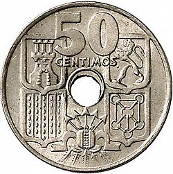 Large Reverse for 50 Céntimos 1949 coin