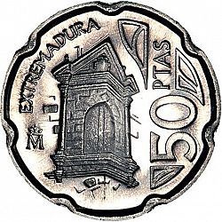 Large Reverse for 50 Pesetas 1993 coin