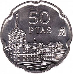 Large Reverse for 50 Pesetas 1997 coin