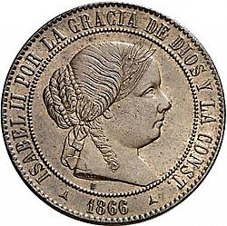 Large Obverse for 5 Céntimos Escudo 1866 coin