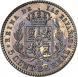 Large Reverse for 5 Céntimos Real 1854 coin
