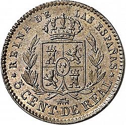 Large Reverse for 5 Céntimos Real 1858 coin