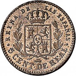 Large Reverse for 5 Céntimos Real 1859 coin