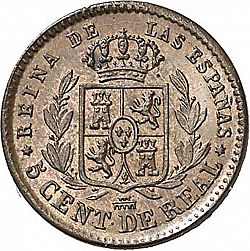 Large Reverse for 5 Céntimos Real 1862 coin