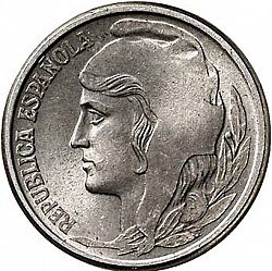 Large Obverse for 5 Céntimos 1937 coin