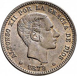 Large Obverse for 5 Céntimos 1879 coin