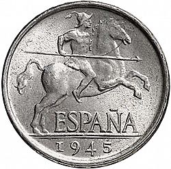Large Obverse for 5 Céntimos 1945 coin